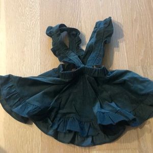 Forest green pinafore dress